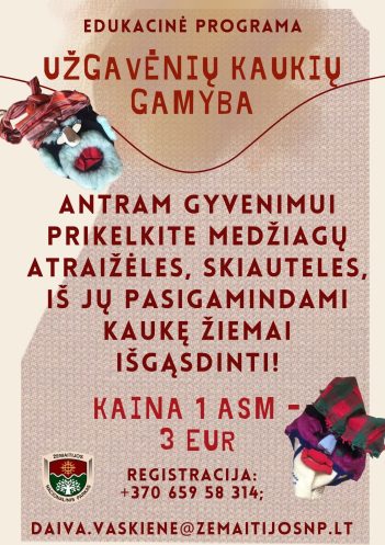 Edukacinio užsiėmimo Užgavėnių kaukių gamyba skelbimas