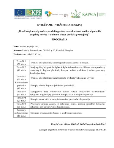 Renginio programa